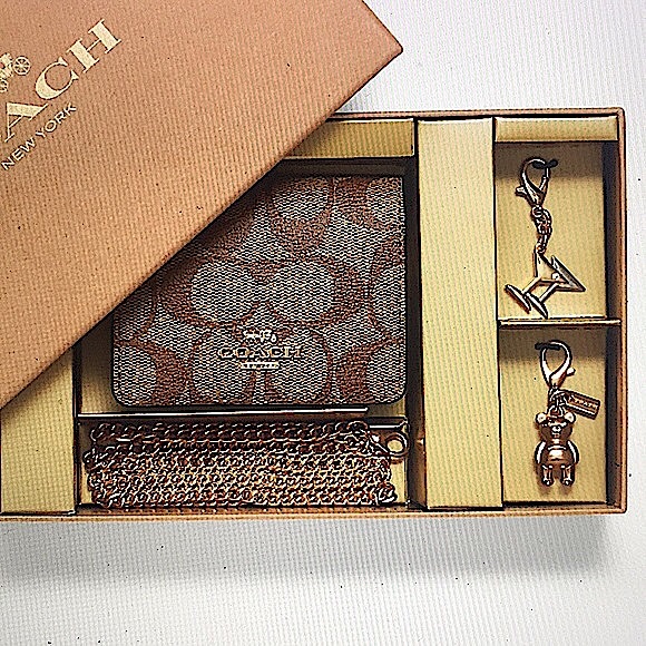 COACH -MINI WALLET ON A CHAIN IN SIGNATURE CANVAS - Picture 4 of 14